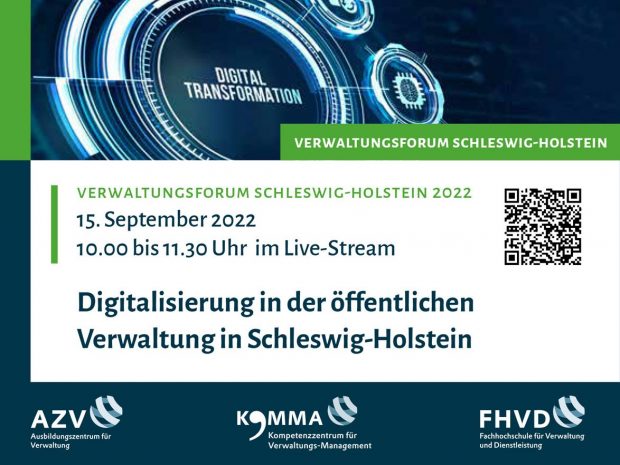 Save the date: Verwaltungsforum Schleswig-Holstein im Live-Stream am 15.09.2022 Save the date: Verwaltungsforum Schleswig-Holstein im Live-Stream am 15.09.2022